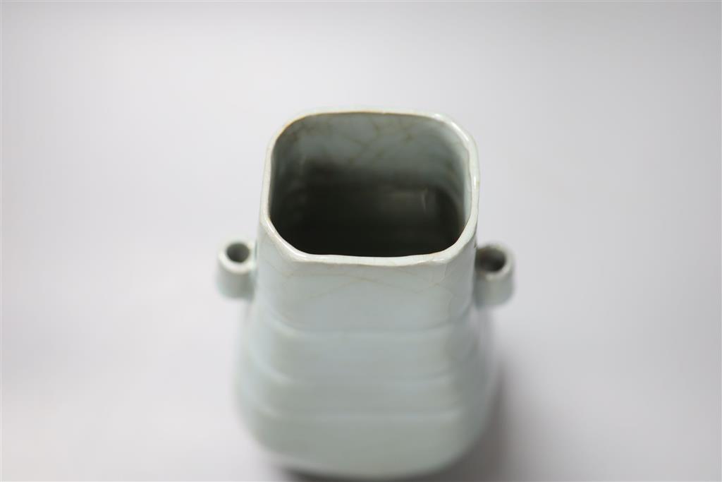 A Chinese Ru type hu vase, height 21.5cm